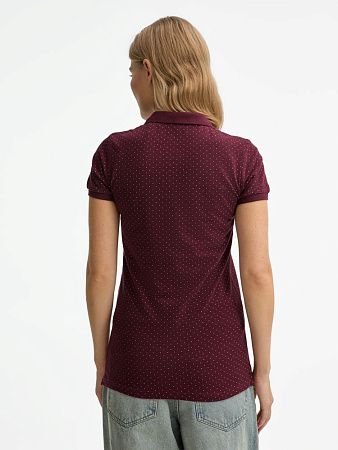 Рубашка поло женская Brandy Women, бордовая с белым, размер XL