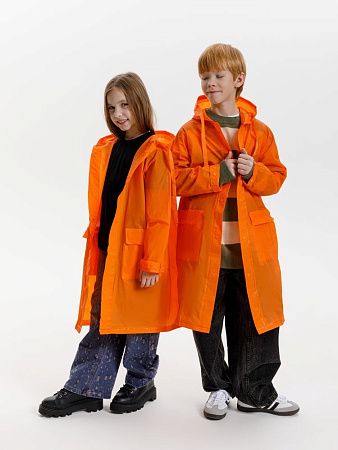 Дождевик детский RainDrop Kids, оранжевый, размер 12 лет (142-152 см)