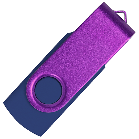 Флеш накопитель USB 2.0 Twister Сolor Mix 16GB, пластик Софт Тач/металл, темно-синий/фиолетовый