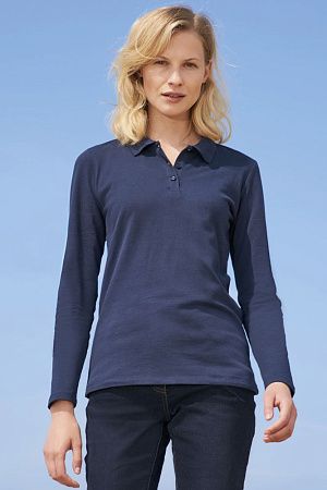 Рубашка поло женская с длинным рукавом Perfect LSL Women, зеленое яблоко, размер S