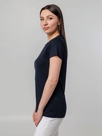 Футболка женская T-bolka Stretch Lady, темно-синяя (navy), размер XL v2