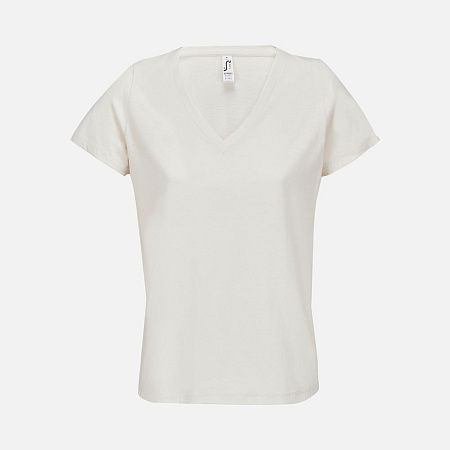 Футболка женская Regent Women с V-образным вырезом, молочно-белая, размер L