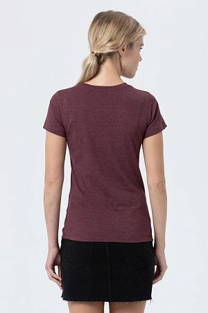 Футболка женская Regent Fit Women, бордовый меланж, размер XL