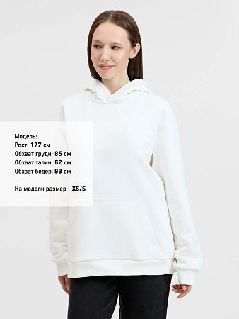 Худи унисекс оверсайз Songo, молочно-белое, размер 3XL/4XL