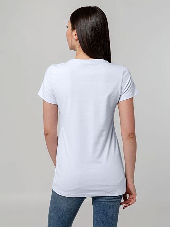 Футболка женская T-bolka Stretch Lady, белая (холодный оттенок), размер S
