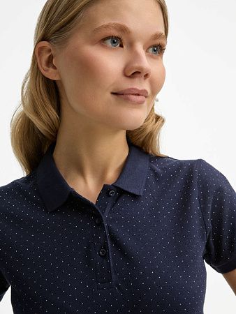 Рубашка поло женская Brandy Women, темно-синяя с белым, размер XL