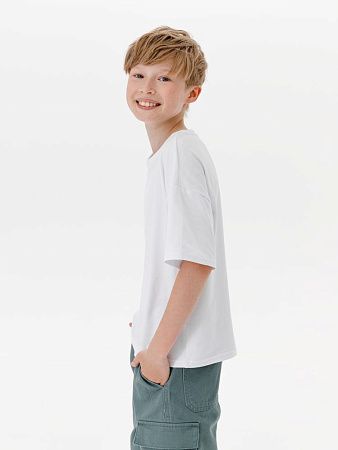 Футболка детская оверсайз Teezer, белая, размер 6 лет (110-116 см)