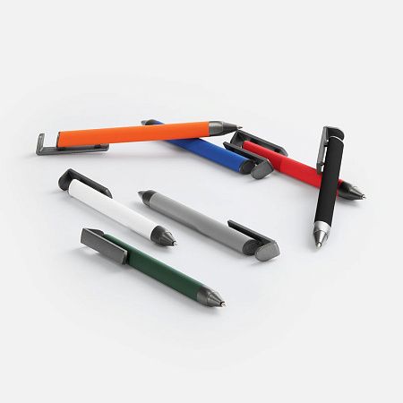 Ручка шариковая Standic с подставкой для телефона, оранжевая