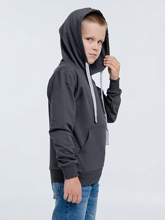 Толстовка с капюшоном детская Kirenga Kids, темно-серая (графит), размер 10 лет (130-140 см)