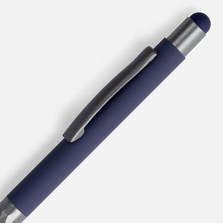 Ручка шариковая Digit Soft Touch со стилусом, синяя