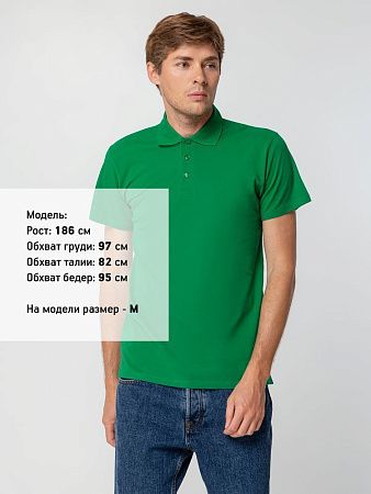Рубашка поло мужская Spring 210, ярко-зеленая, размер S