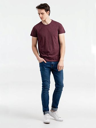 Футболка мужская Regent Fit 150, бордовый меланж, размер XXL
