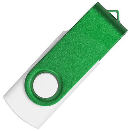 Флеш накопитель USB 2.0 Twister Сolor Mix 16GB, пластик Софт Тач/металл, белый/зеленый