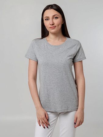 Футболка женская T-bolka Stretch Lady, серый меланж, размер S v2