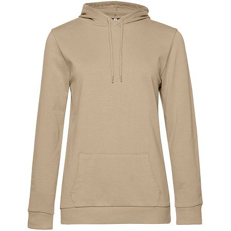 Толстовка с капюшоном женская Hoodie, бежевая, размер XL