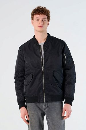 Куртка бомбер унисекс Rebel, черная, размер XS