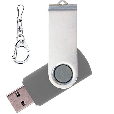 Флеш накопитель Twister 16GB, пластик Софт Тач/металл, серый/серебристый