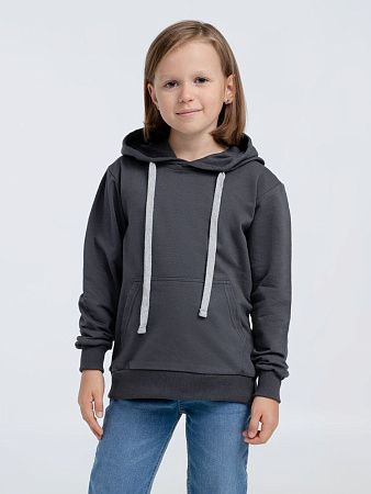 Толстовка с капюшоном детская Kirenga Kids, темно-серая (графит), размер 10 лет (130-140 см)