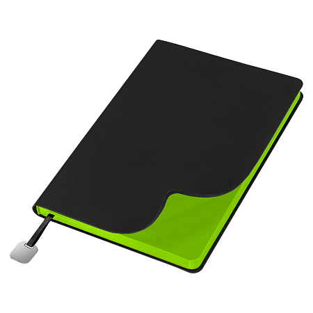 Ежедневник Flexy Latte Soft Touch Black Edition Color А5, черный/салатовый, недатированный, в гибкой обложке