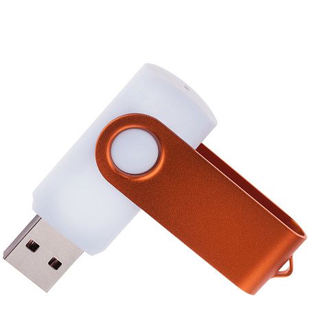 Флешка TWIST WHITE COLOR Белая с оранжевым 4015.05.8ГБ