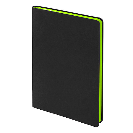 Ежедневник Flexy Latte Soft Touch Black Edition Color А5, черный/салатовый, недатированный, в гибкой обложке