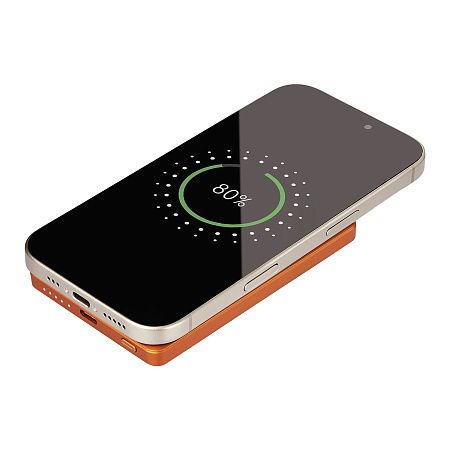 Внешний аккумулятор Атлантис (Atlantis) PD 5000mAh с функцией беспроводной зарядки 15W, оранжевый