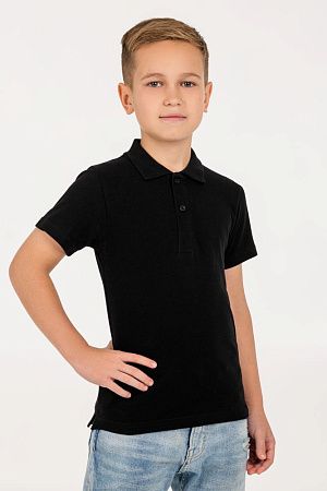 Рубашка поло детская Virma Kids, черная, размер 6 лет (106-116 см)