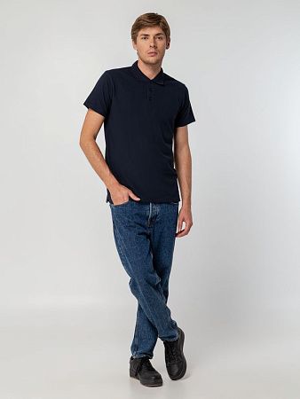 Рубашка поло мужская Spring 210 темно-синяя (navy), размер 5XL