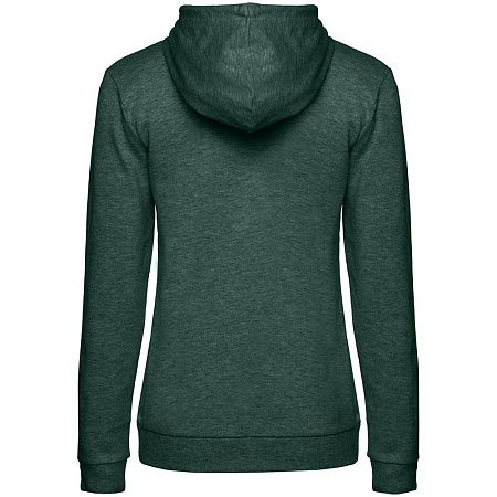 Толстовка с капюшоном женская Hoodie, темно-зеленый меланж, размер L