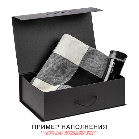 Подарочная коробка, размер 38,5*26*10,5 см, Solution Prestige Big Case Soft с магнитным клапаном и ручкой , с EVA ложементом 36,8*25,1*4 см под индивидуальную вырубку  , черная,