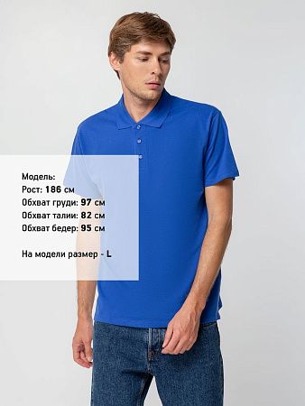 Рубашка поло мужская Spring 210, ярко-синяя (royal), размер M