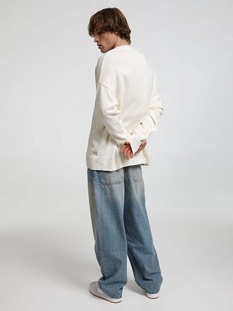 Джемпер оверсайз унисекс Stated в сумке, белый (молочный), размер L/XL