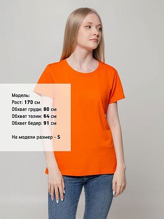Футболка женская T-bolka Lady, оранжевая, размер XL v2