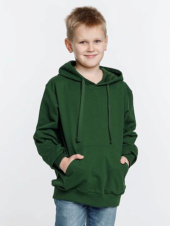 Худи детское Kirenga Kids 2.0, темно-зеленое, размер 10 лет (130-140 см)