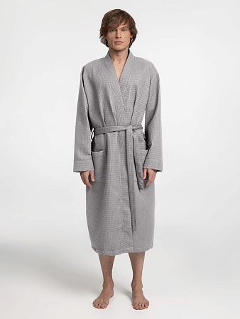 Халат вафельный Kimono, светло-серый, размер M/L