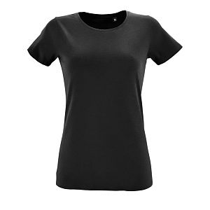 Футболка женская Regent Fit Women, черный меланж под нанесение