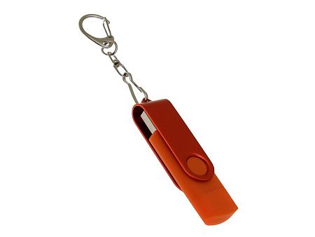 USB 2.0- флешка на 16 Гб с поворотным механизмом и дополнительным разъемом Type-C
