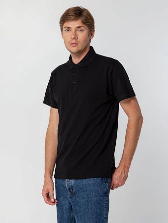 Рубашка поло мужская Spring 210, черная, размер 5XL