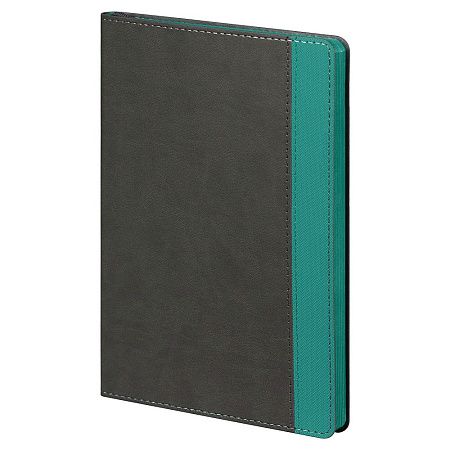 Ежедневник Flexy Viva Latte Daphne Color A5, серый/бирюзовый, недатированный, в гибкой обложке
