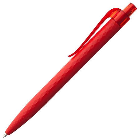Ручка шариковая Prodir QS01 PRT-T Soft Touch, черная с красным