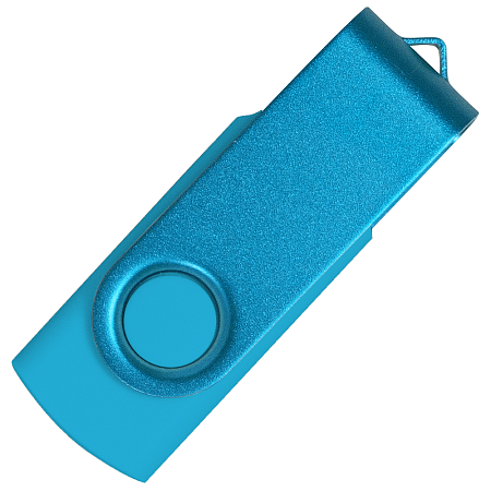 Флеш накопитель USB 2.0 Twister Assembly 16GB, пластик Софт Тач/металл, голубой/голубой