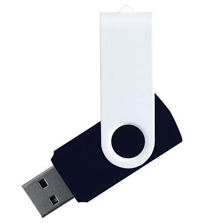 Флеш накопитель USB 2.0 Twister Сolor Mix 16GB, пластик Софт Тач/металл, черный/белый