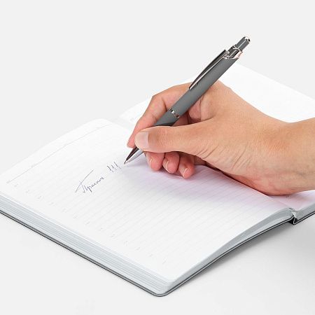 Ручка шариковая Chromos Soft Touch, серая