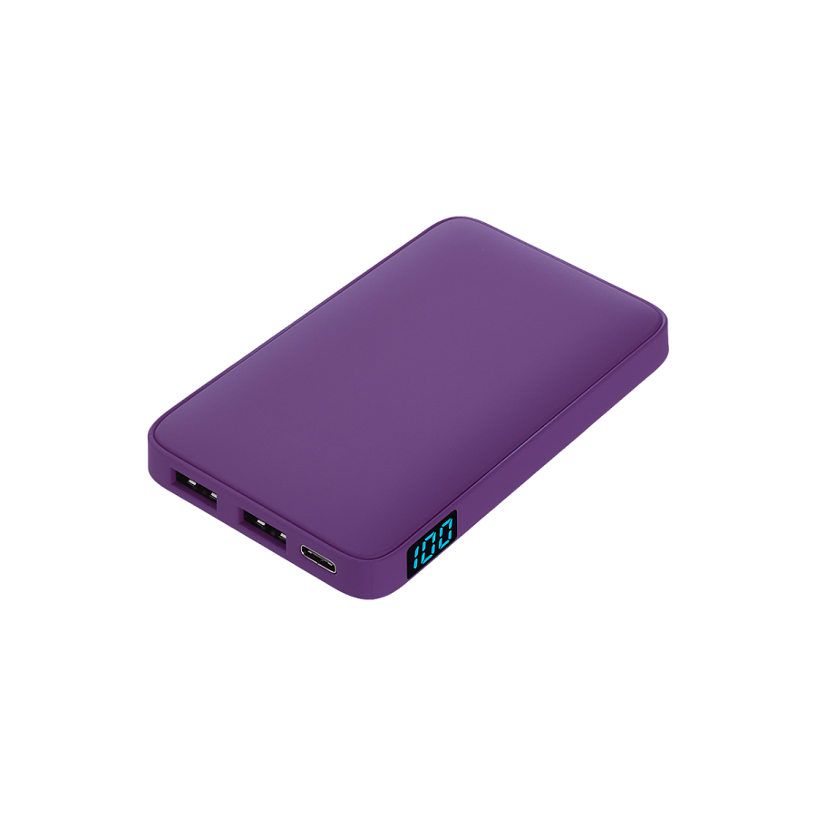 Внешний аккумулятор с подсветкой Анкор (Ancor) 5000 mAh, фиолетовый