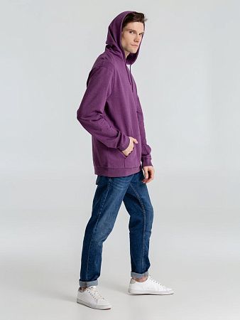 Толстовка с капюшоном унисекс Hoodie, фиолетовый меланж, размер XS
