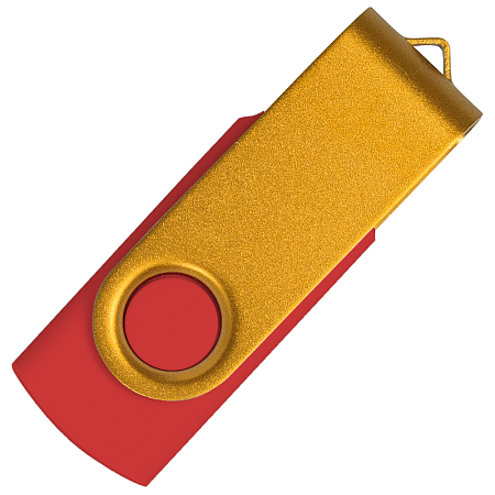 Флеш накопитель USB 2.0 Twister Сolor Mix 16GB, пластик Софт Тач/металл, красный/желтый