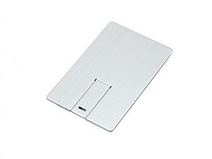 USB 2.0- флешка на 32 Гб в виде металлической карты, с раскладным чипом