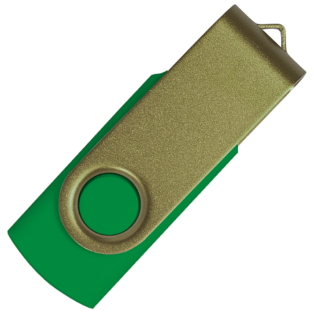 Флеш накопитель USB 2.0 Twister Сolor Mix 16GB, пластик Софт Тач/металл, зеленый/оливковый