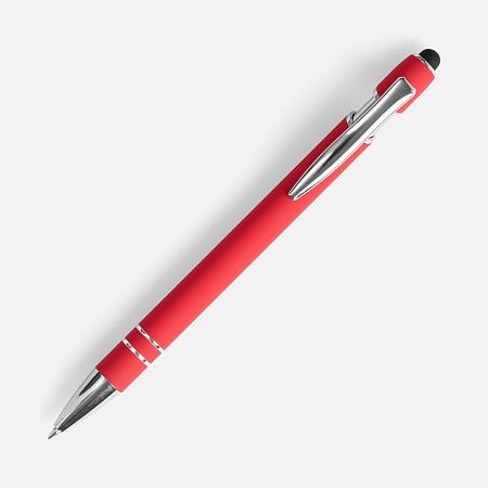 Ручка шариковая Pointer Soft Touch со стилусом, красная
