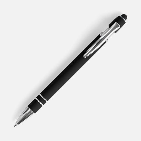 Ручка шариковая Pointer Soft Touch со стилусом, черная